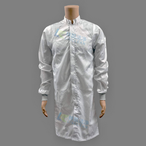 5mm grid Clean Room Polyester Class 100 White ESD uniform