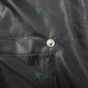 Black Cleanroom Polyester and Carbon Lapel Collar Diamond Knitted ESD Workwear