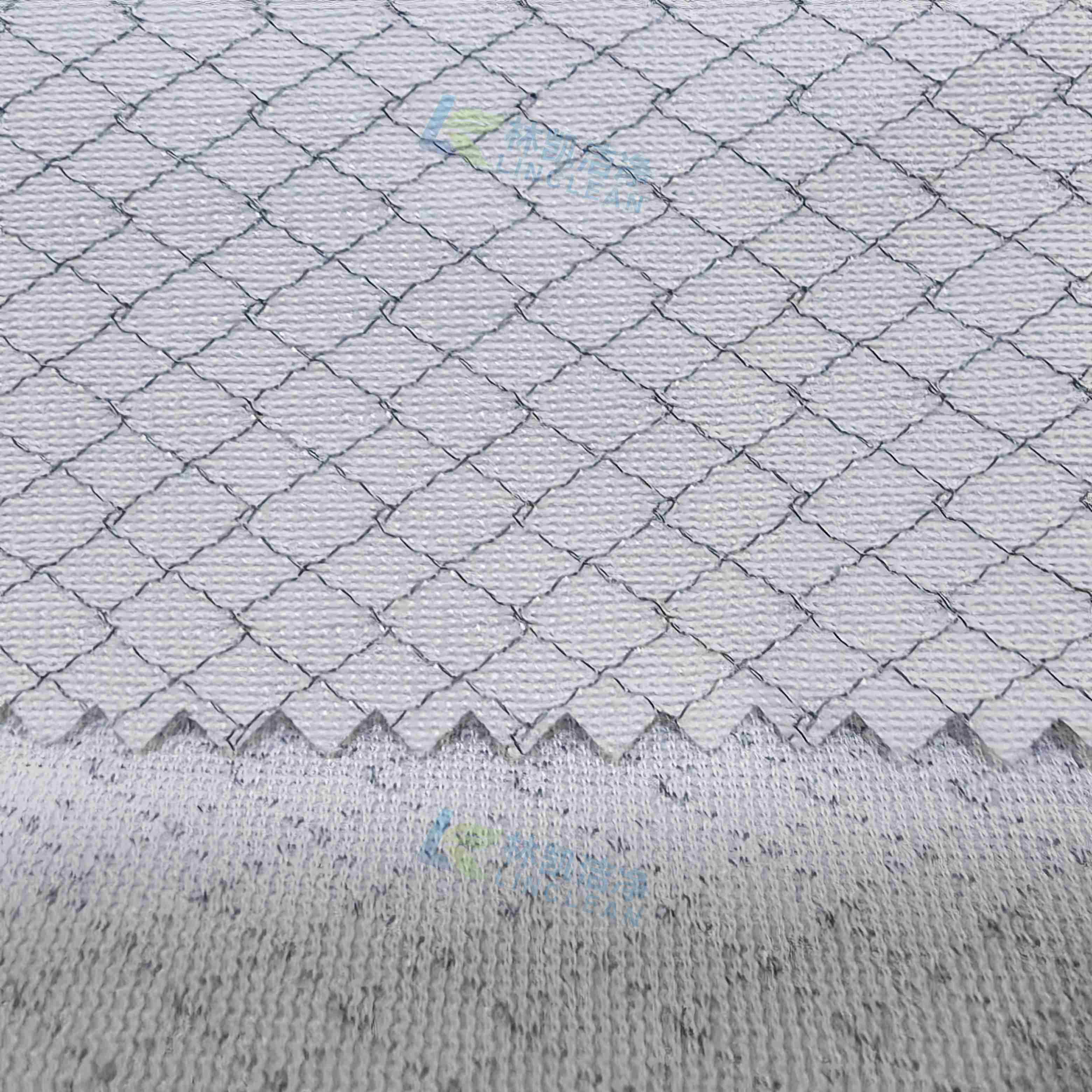 Diamond Anti-static Polyester Knitted Carbon Conductive ESD Fabric For Cleanroom Garment