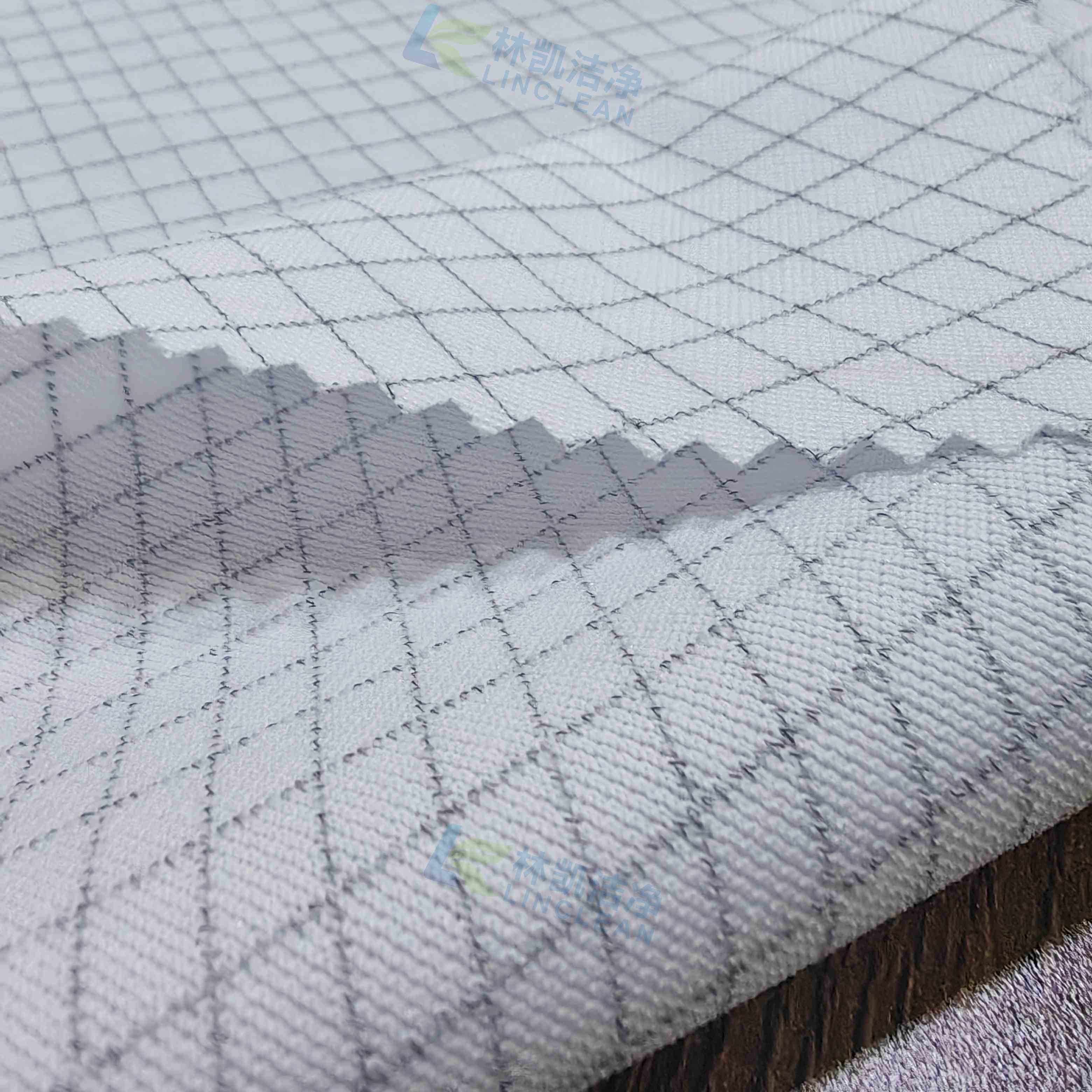 5mm Warp Knitting Antistatic Conductive Diamond ESD Fabric
