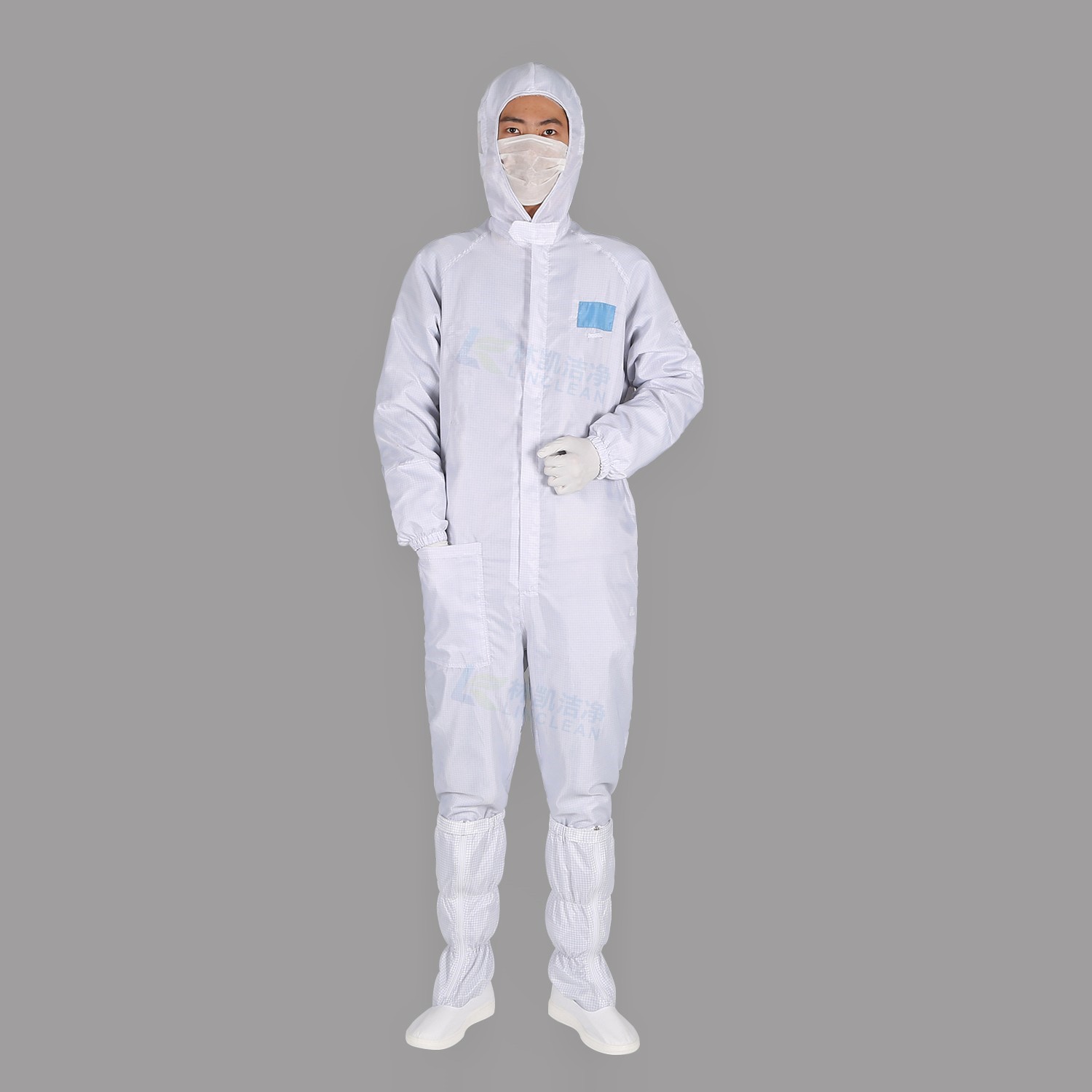 White Blue Grid stripe Antistatic Cleanroom Working ESD Uniform