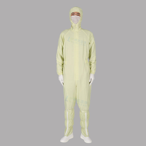 Yellow 5mm Hooded Antistatic Coveralls Cleanroom Lab Clothing ESD Jumpsuit